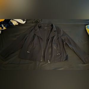 Women’s Lane Bryant Moto style ponte knit asymmetrical zipper jacket in size 16